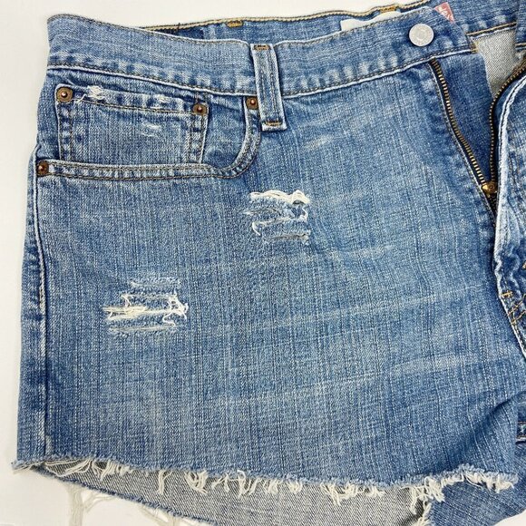 LEVI'S | Distressed Denim Cut-Off Shorts - Picture 3 of 10